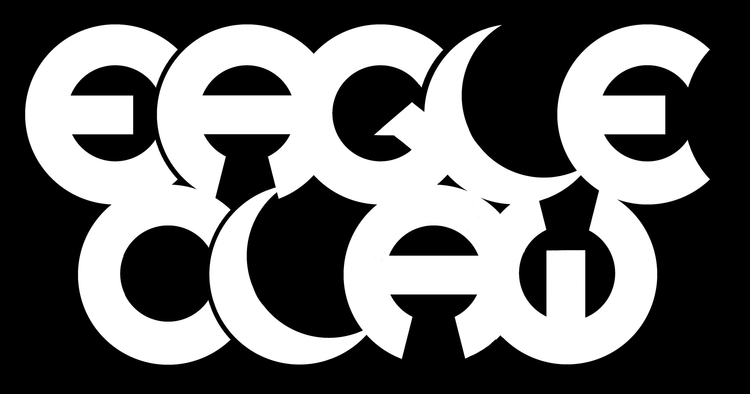 Stylized text with overlapping letters in white on black background, reading 'EAGLE CREW'.